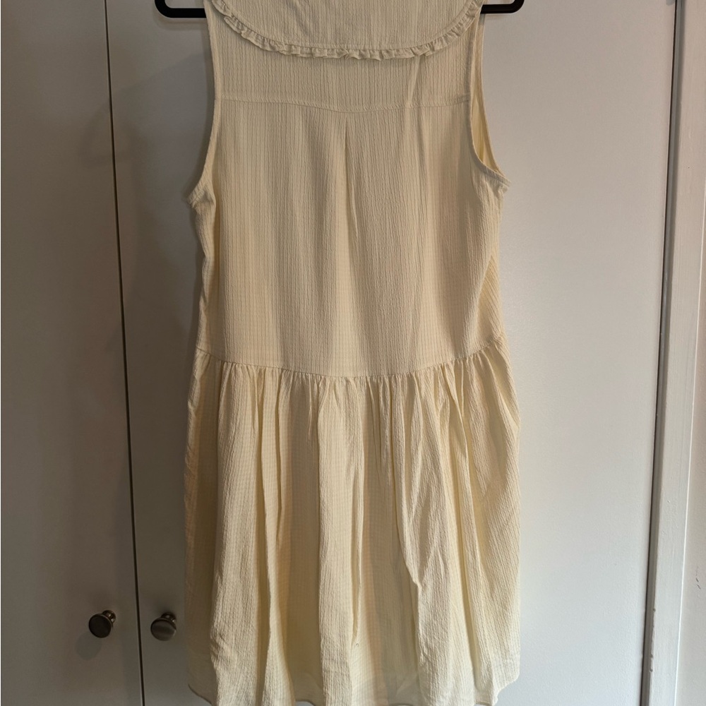 Anthropologie Cream Mini Dress with Peter Pan Collar - NWOT - Picture 3 of 7